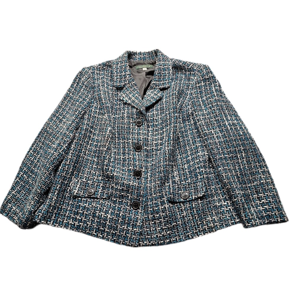 Harvé Benard Collection Blazer Jacket Womens Size 22/24 Multi Basketweave Lined